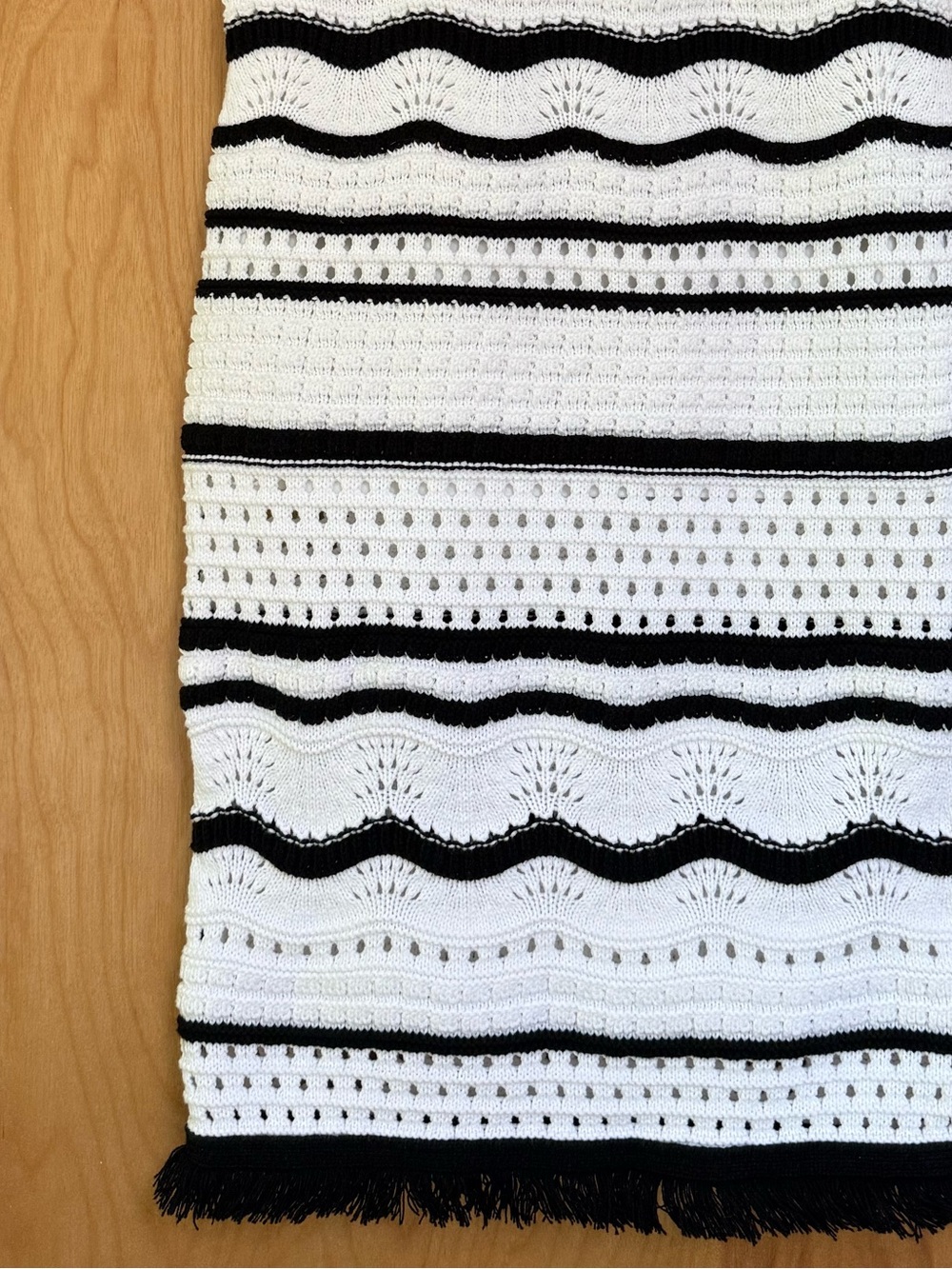 XS House of Harlow Black & White Stripe Crochet Midi Skirt Coord Set Available
